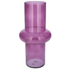 Vazen-Bellatio Design Vaas - paars transparant glas - D15 x H31 cm