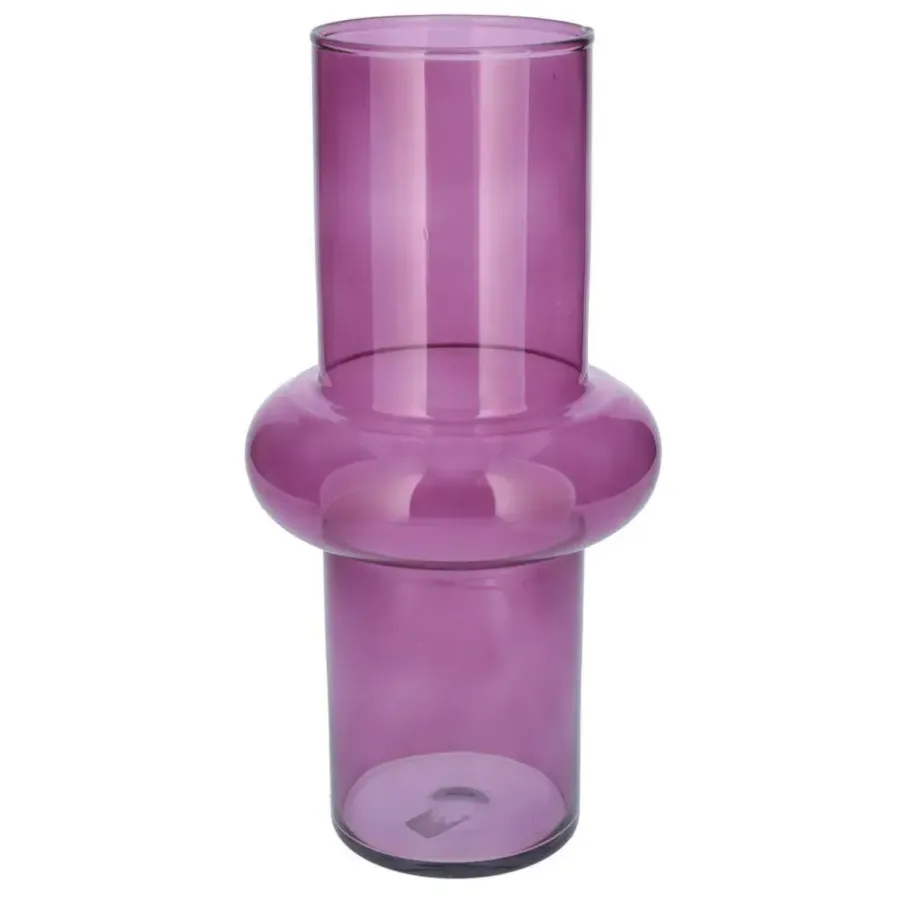 Vazen-Bellatio Design Vaas - paars transparant glas - D15 x H31 cm