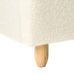 Beliani BELLEVUE - Eenpersoonsbed - Gebroken wit - 90 x 200 cm - Bouclé