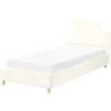 Beliani BELLEVUE - Eenpersoonsbed - Lichtbeige - 90 x 200 cm - Fluweel