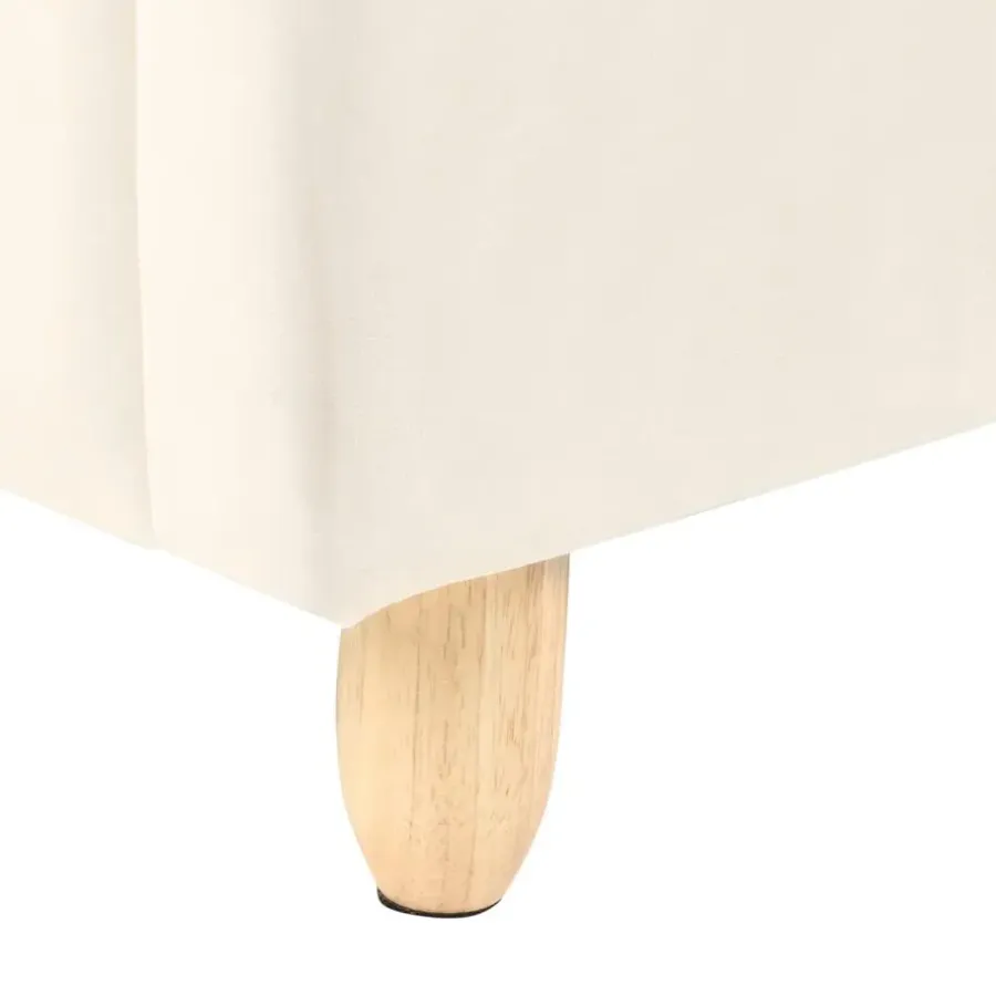 Beliani BELLEVUE - Eenpersoonsbed - Lichtbeige - 90 x 200 cm - Fluweel
