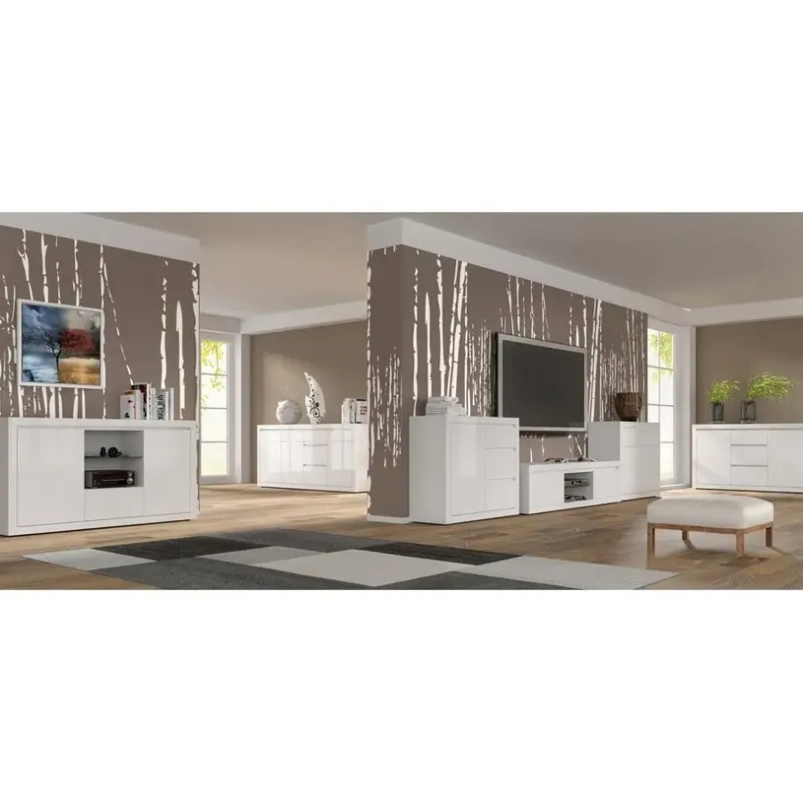 Dressoirs-Homlando BELLO BIANCO III dressoir 150 cm wit mat / glanzend