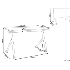 Beliani BENDI - Inklapbaar bureau - Lichthout/Zwart - 160 x 60 cm - Staal