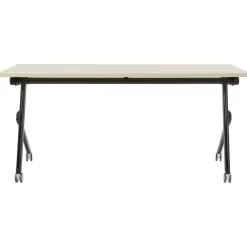 Beliani BENDI - Inklapbaar bureau - Lichthout/Zwart - 160 x 60 cm - Staal