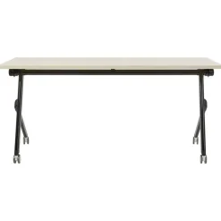 Beliani BENDI - Inklapbaar bureau - Lichthout/Zwart - 160 x 60 cm - Staal
