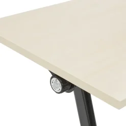 Beliani BENDI - Inklapbaar bureau - Lichthout/Zwart - 160 x 60 cm - Staal