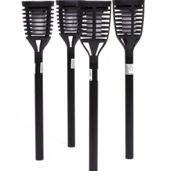 Buitenverlichting|Prikspots-Benson Tuinfakkels - 4x stuks - solar - vlameffect - 41 cm