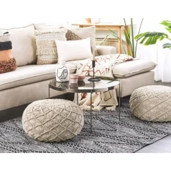 Poefen-Beliani BERKANE - Poef - Beige - Katoen