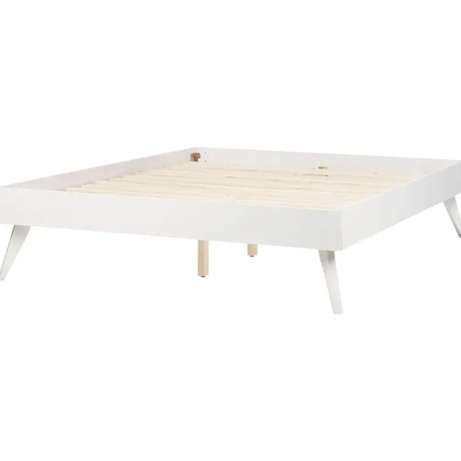 Twijfelaars-Beliani BERRIC - Tweepersoonsbed - Wit - 140 x 200 cm - MDF