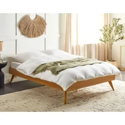 Beliani BERRIC - Tweepersoonsbed - Lichthout - 140 x 200 cm - MDF