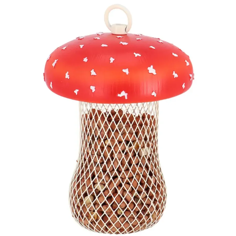 Tuindecoratie-Best for Birds Voedersilo noten Fungi - PVC/ijzer - 13 x 18 cm