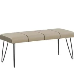 Hockers En Voetenbanken-Beliani BETIN - Hocker - Beige - Kunstleer