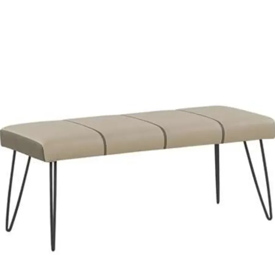 Hockers En Voetenbanken-Beliani BETIN - Hocker - Beige - Kunstleer