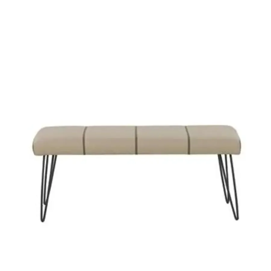 Hockers En Voetenbanken-Beliani BETIN - Hocker - Beige - Kunstleer