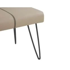 Hockers En Voetenbanken-Beliani BETIN - Hocker - Beige - Kunstleer