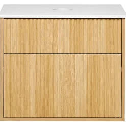 Wastafelkasten-Leen Bakker BEXTI - Badkamermeubel - Lichtbruin - 60 x 52 cm - Hout
