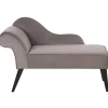 Beliani BIARRITZ - Chaise longue - Grijs - Linkerzijde - Fluweel