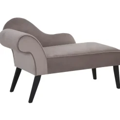 Beliani BIARRITZ - Chaise longue - Grijs - Linkerzijde - Fluweel