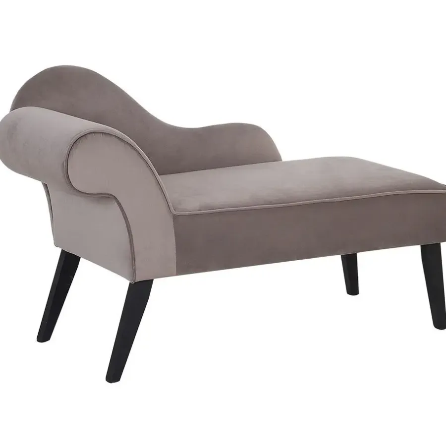 Beliani BIARRITZ - Chaise longue - Grijs - Linkerzijde - Fluweel