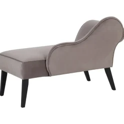 Beliani BIARRITZ - Chaise longue - Grijs - Linkerzijde - Fluweel