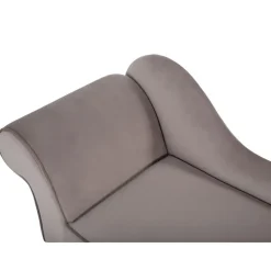 Beliani BIARRITZ - Chaise longue - Grijs - Linkerzijde - Fluweel