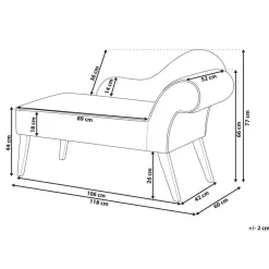 Beliani BIARRITZ - Chaise longue - Olijfgroen - Rechtszijdig - Polyester