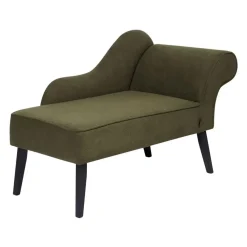 Beliani BIARRITZ - Chaise longue - Olijfgroen - Rechtszijdig - Polyester