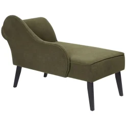 Beliani BIARRITZ - Chaise longue - Olijfgroen - Rechtszijdig - Polyester