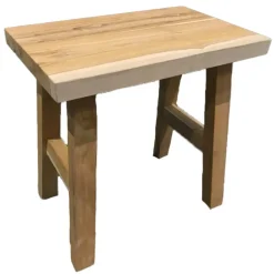 Merkloos Bijzet krukje/tafeltje - lichtbruin - hout - 40 x 25 x 40 cm