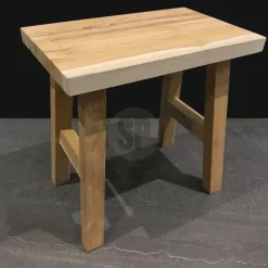 Merkloos Bijzet krukje/tafeltje - lichtbruin - hout - 40 x 25 x 40 cm