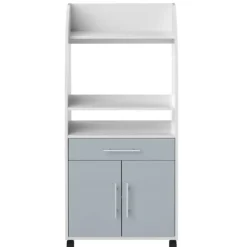 Trolleys-Symbiosis Bijzetkastje Jeanine voor microgolfoven - wit/celadon grijs
