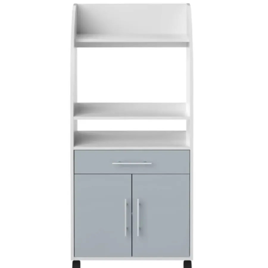 Trolleys-Symbiosis Bijzetkastje Jeanine voor microgolfoven - wit/celadon grijs