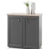 Emob Bijzetkastje Norah 82cm met 2 deuren - grijs/bruin