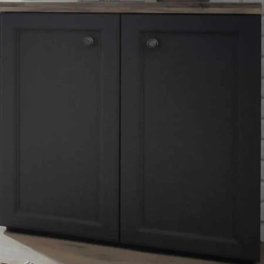 Emob Bijzetkastje Norah 82cm met 2 deuren - grijs/bruin