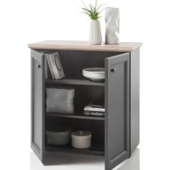Emob Bijzetkastje Norah 82cm met 2 deuren - grijs/bruin