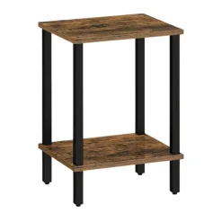 Bijzettafels-Merkloos Bijzettafel - industrieel - 55x38x30 cm - vintage bruin