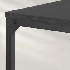Bijzettafels-Merkloos Bijzettafel - Koffietafel - 55x35x66cm - Metaal & Spaanplaat - Zwart