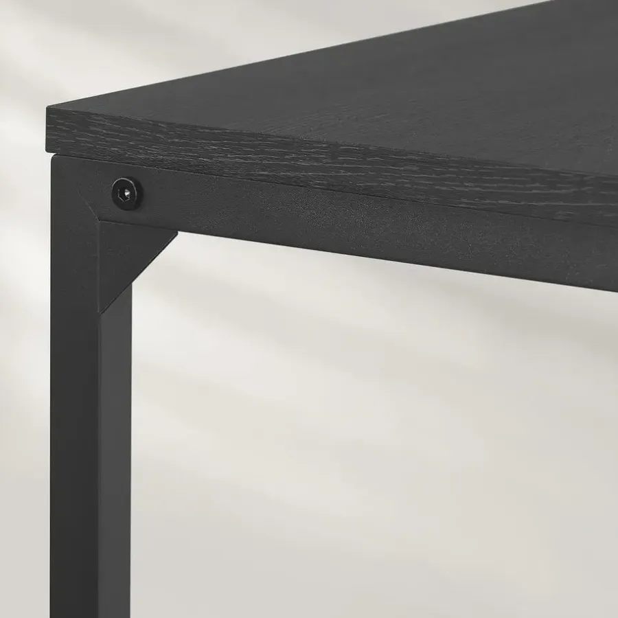Bijzettafels-Merkloos Bijzettafel - Koffietafel - 55x35x66cm - Metaal & Spaanplaat - Zwart