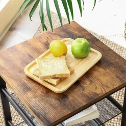 Merkloos Bijzettafel - met 2 verstelbare gaasplanken - industriële look - vintage bruin
