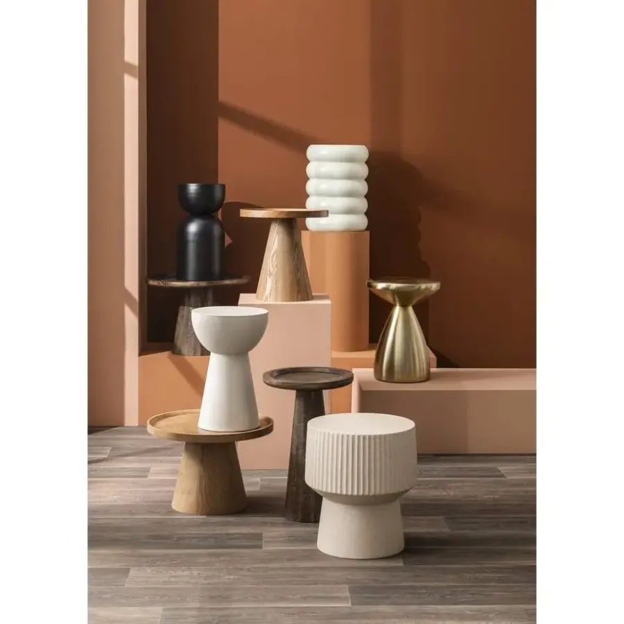 Leen Bakker Bijzettafel Amara - goudkleurig - 48xØ36 cm