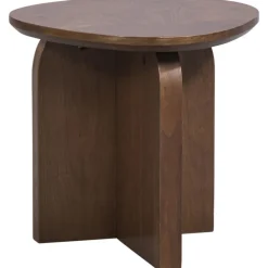 Bijzettafels-Leen Bakker Bijzettafel Ateca - walnoot - 38xØ40 cm