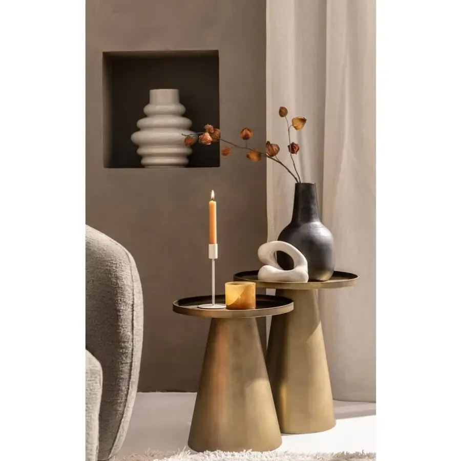 Leen Bakker Bijzettafel Axel - goudkleurig metaal - 45x40x40 cm