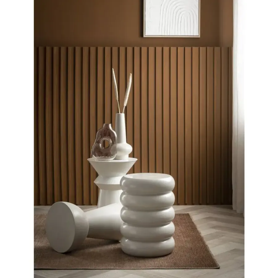 Leen Bakker Bijzettafel Barbella - beige - 45xØ33 cm