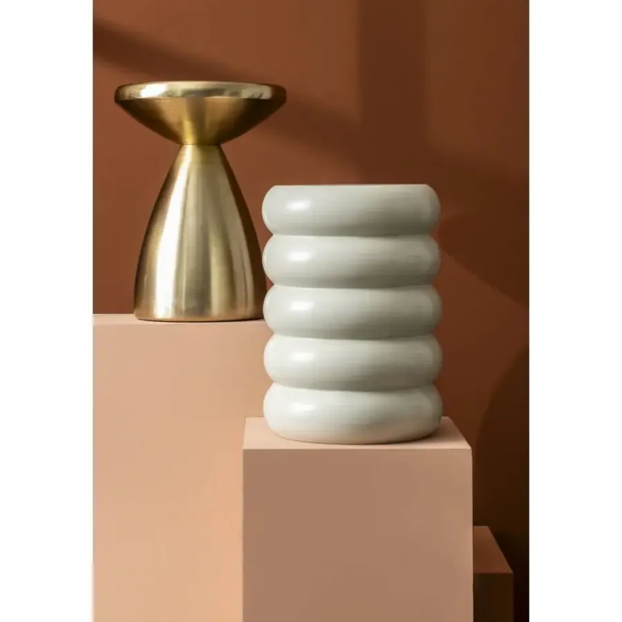 Leen Bakker Bijzettafel Barbella - beige - 45xØ33 cm