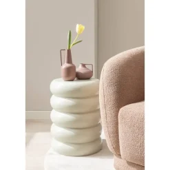 Leen Bakker Bijzettafel Barbella - beige - 45xØ33 cm