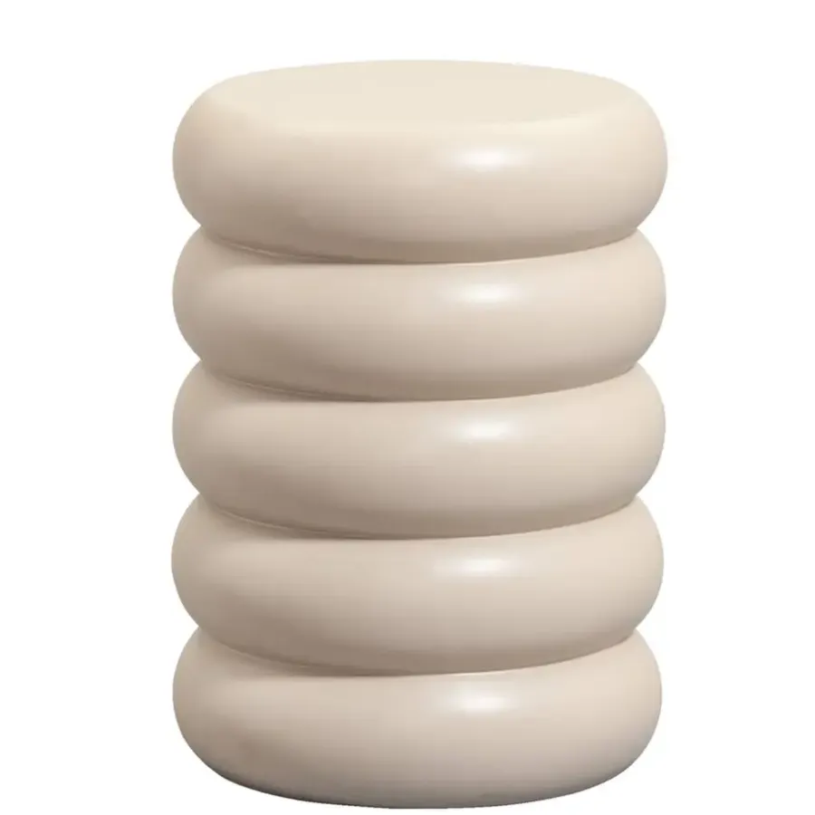 Leen Bakker Bijzettafel Barbella - beige - 45xØ33 cm