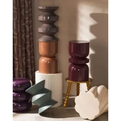 Leen Bakker Bijzettafel Barcelona - paars - 55xØ31 cm