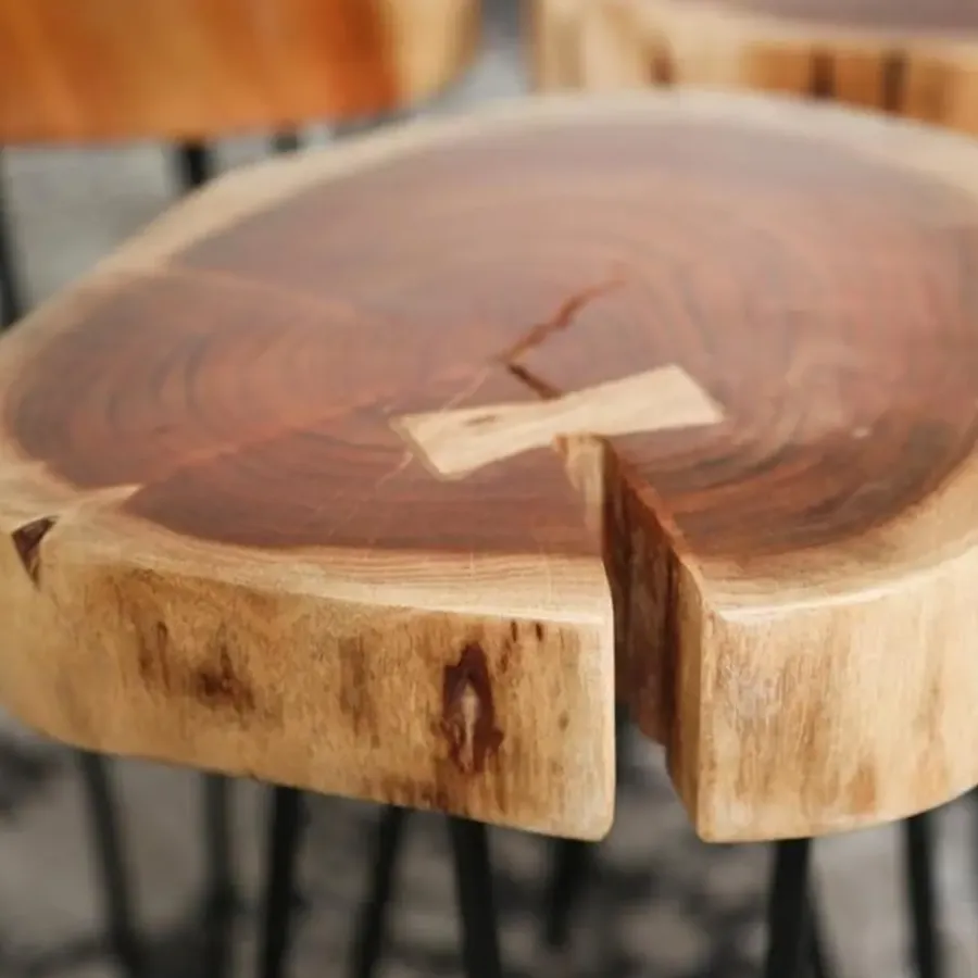 Dimehouse Bijzettafel Boomstam Arbor acaciahout - 32x32x45 cm - Hout - Bruin