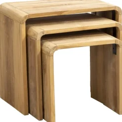 Leen Bakker Bijzettafel Dimas - teakhout - set van 3