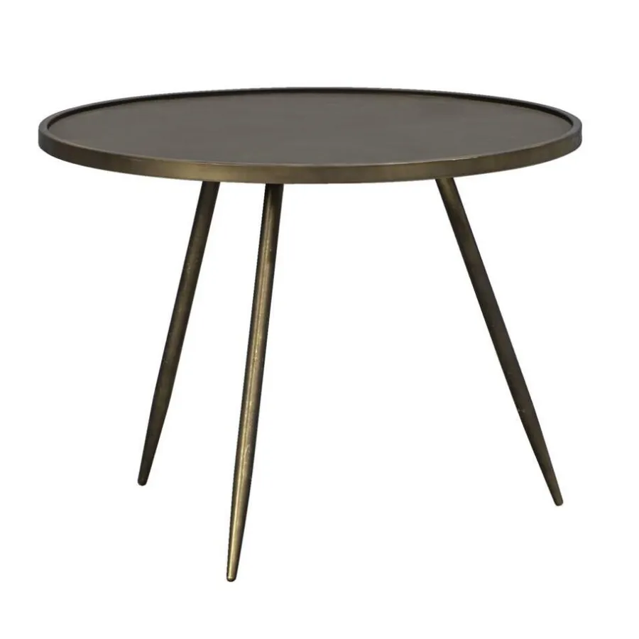 Bijzettafels-Leen Bakker Bijzettafel Gianni - goudkleurig - 45xØ60 cm